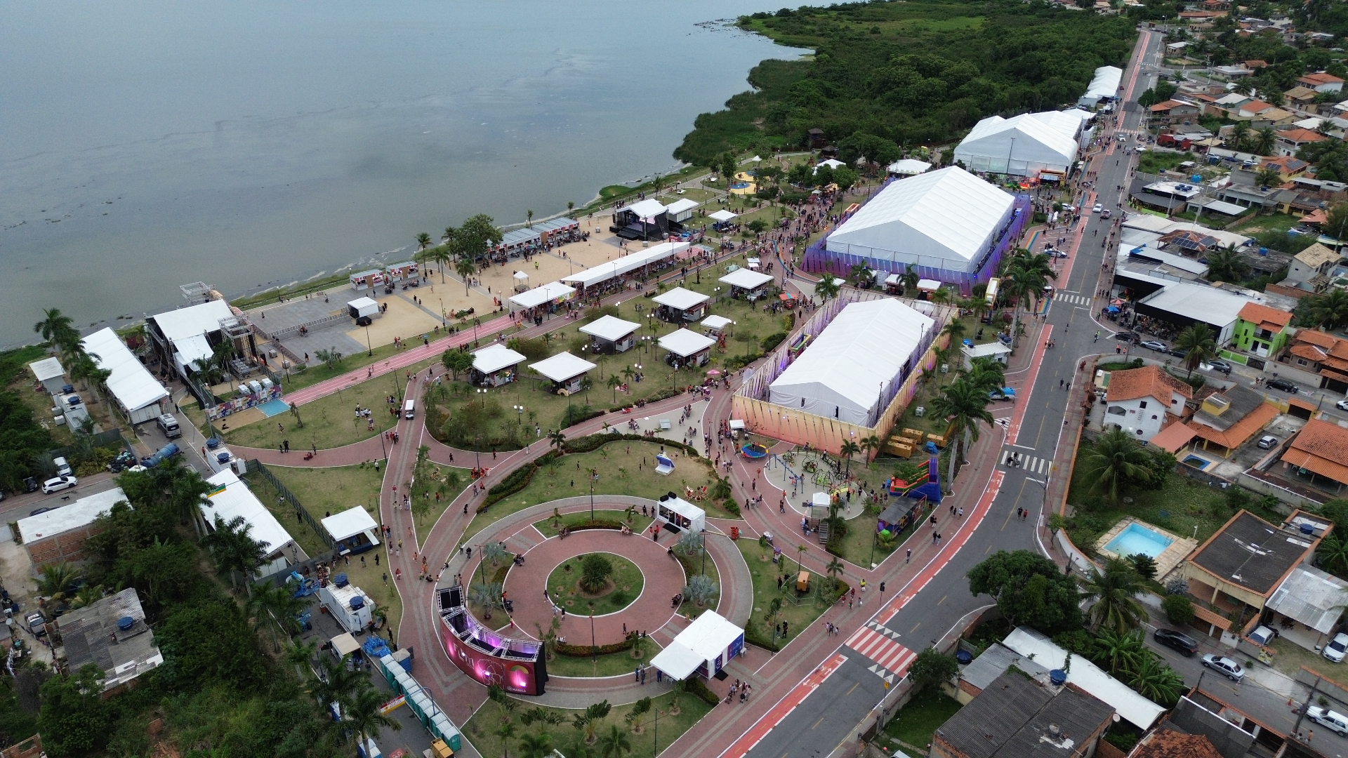 Vista aérea do Parque Nanci durante o Maricá Games